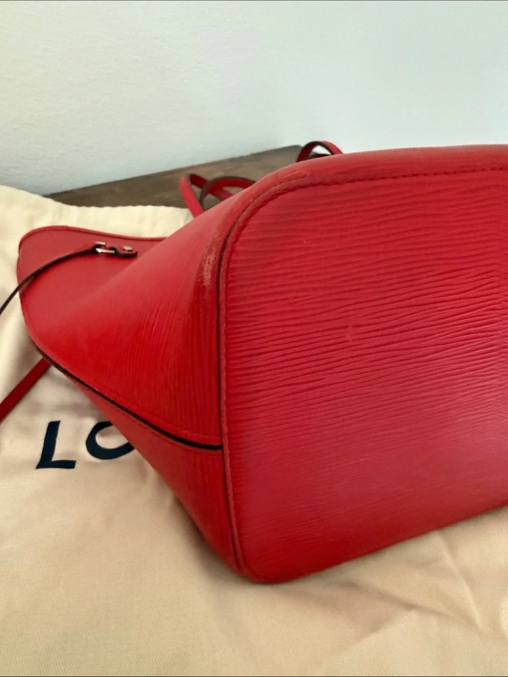 Louis Vuitton Red Epi Leather Hobo Tote